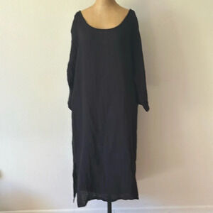 Felicite sz 2 or M dress black cotton gauze coverup lightweight boxy comfortable